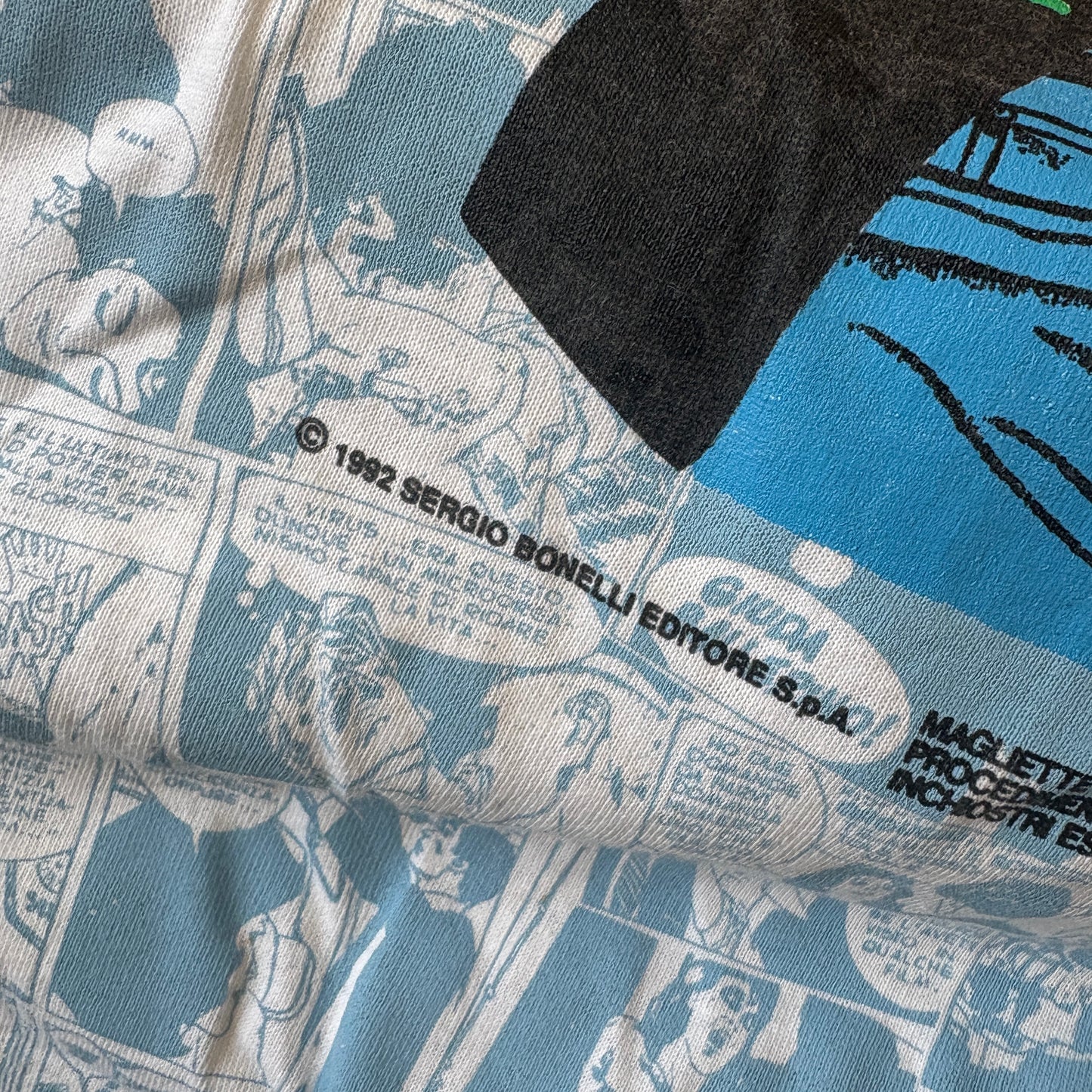 Rare Vintage 1992 Dylan Dog Blue Comic Book All Over Print Graphic T-Shirt - M
