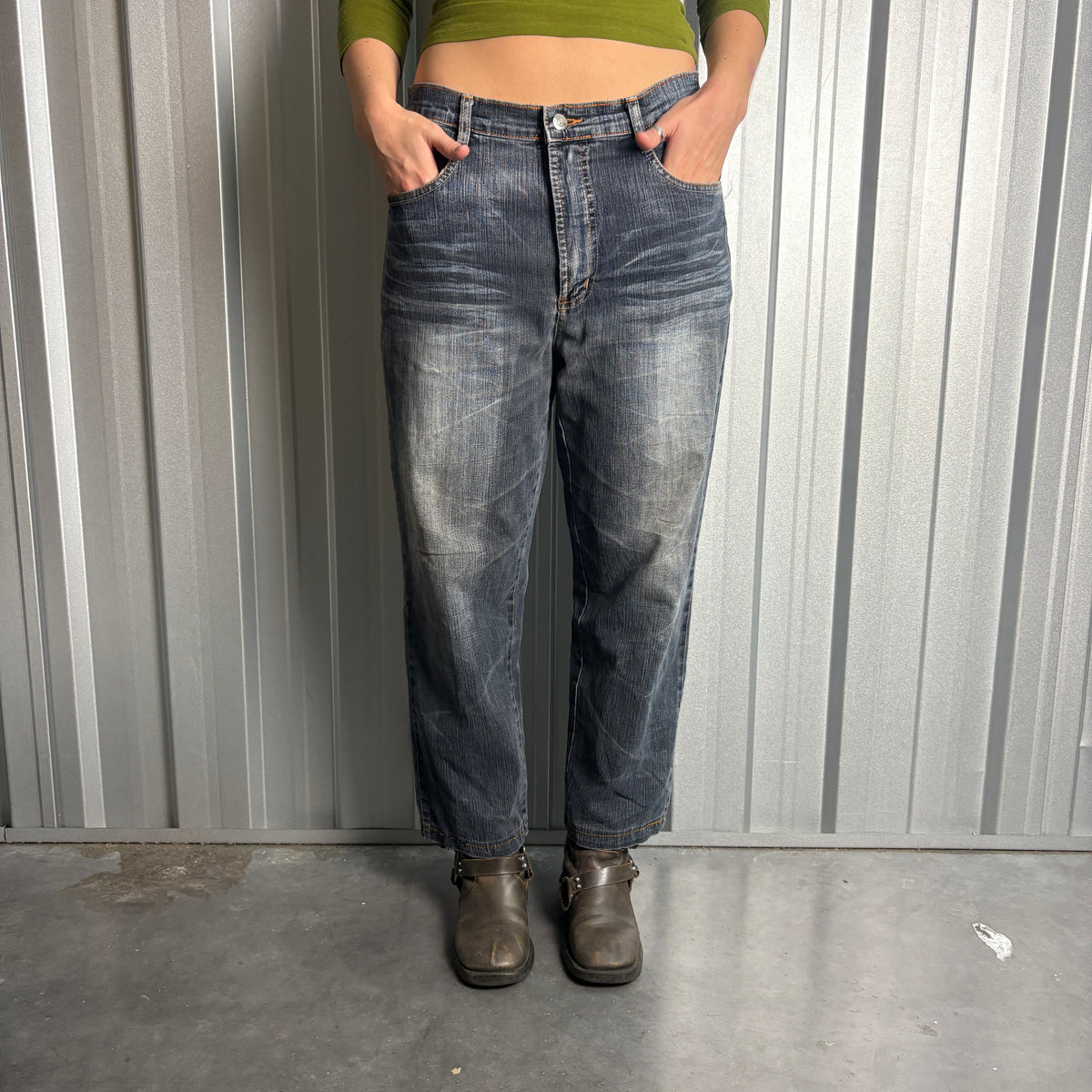 Embroidered Blue Scorpion Japanese Denim Hip Hop Y2K Baggy Jeans - 32S