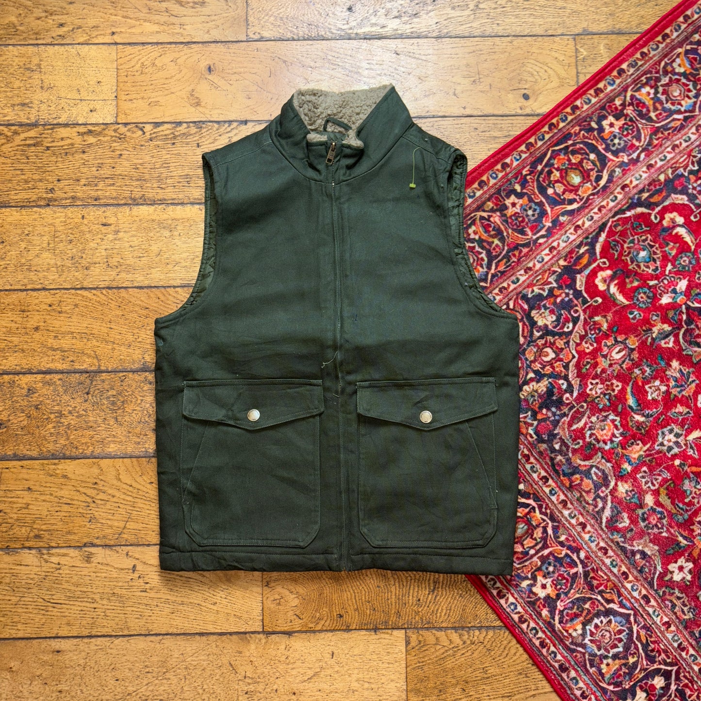 Vintage Green Workwear Carhartt Style Gilet Vest - S