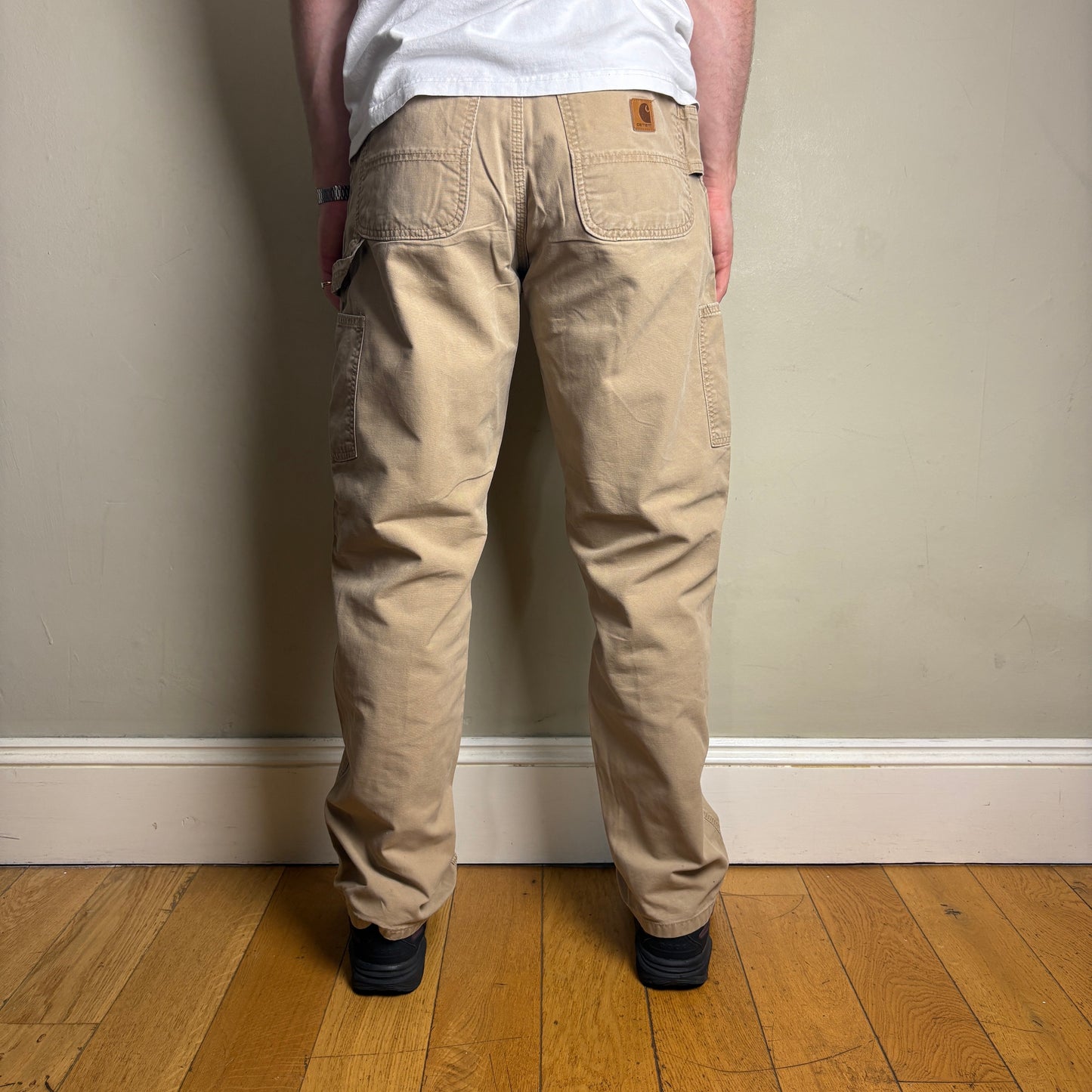 Vintage Carhartt Light Brown Workwear Carpenter Baggy Trousers - 32R