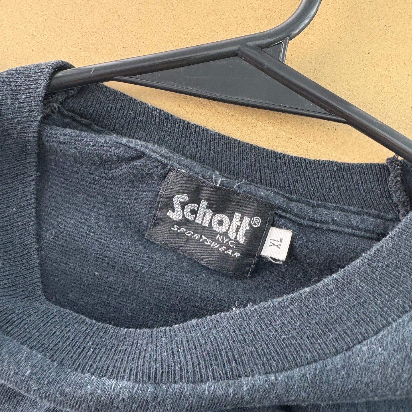 Vintage Schott Black Graphic T-Shirt - M