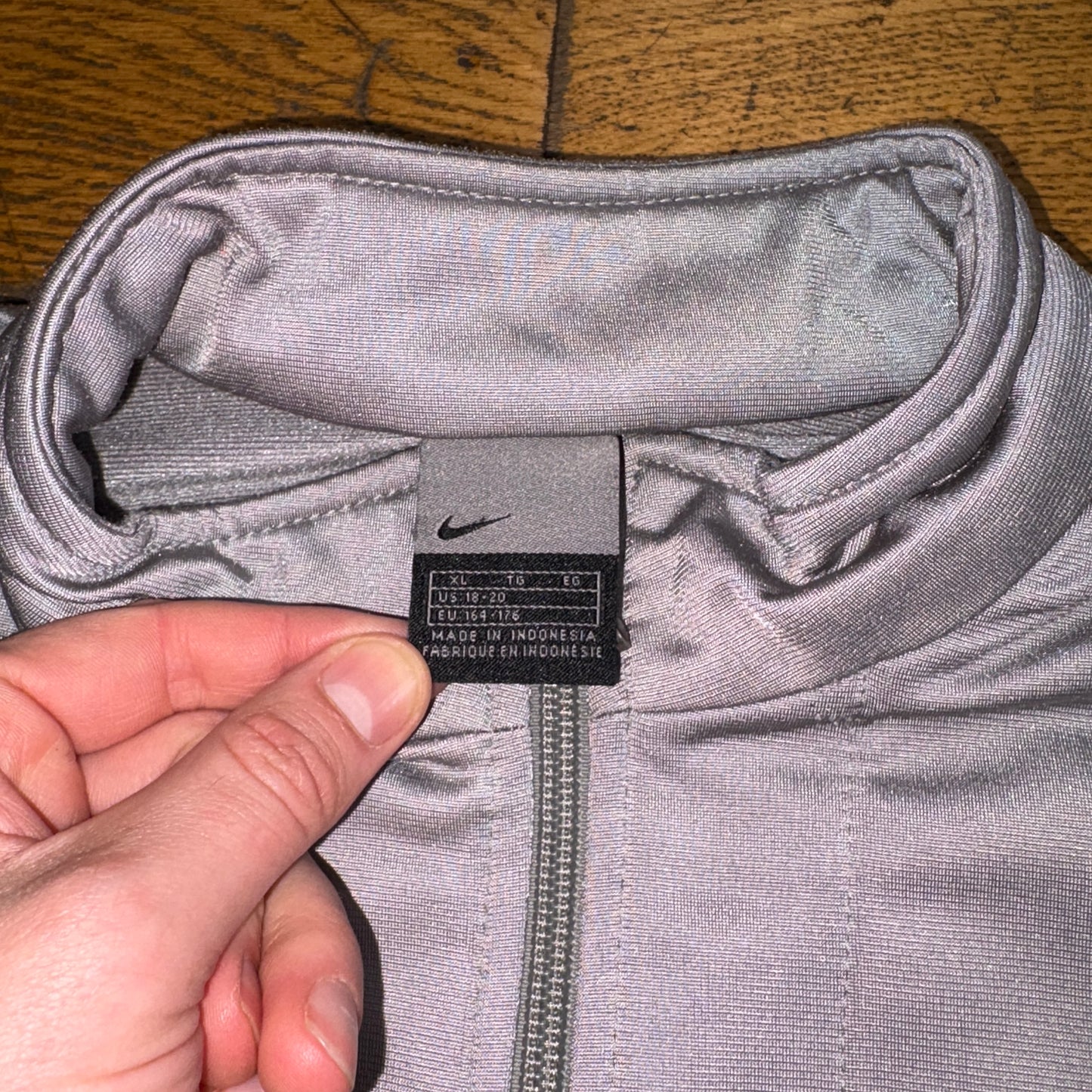 Vintage Nike Silver Y2K 00s Womens Tracksuit Track Shell Windbreaker Jacket - XL