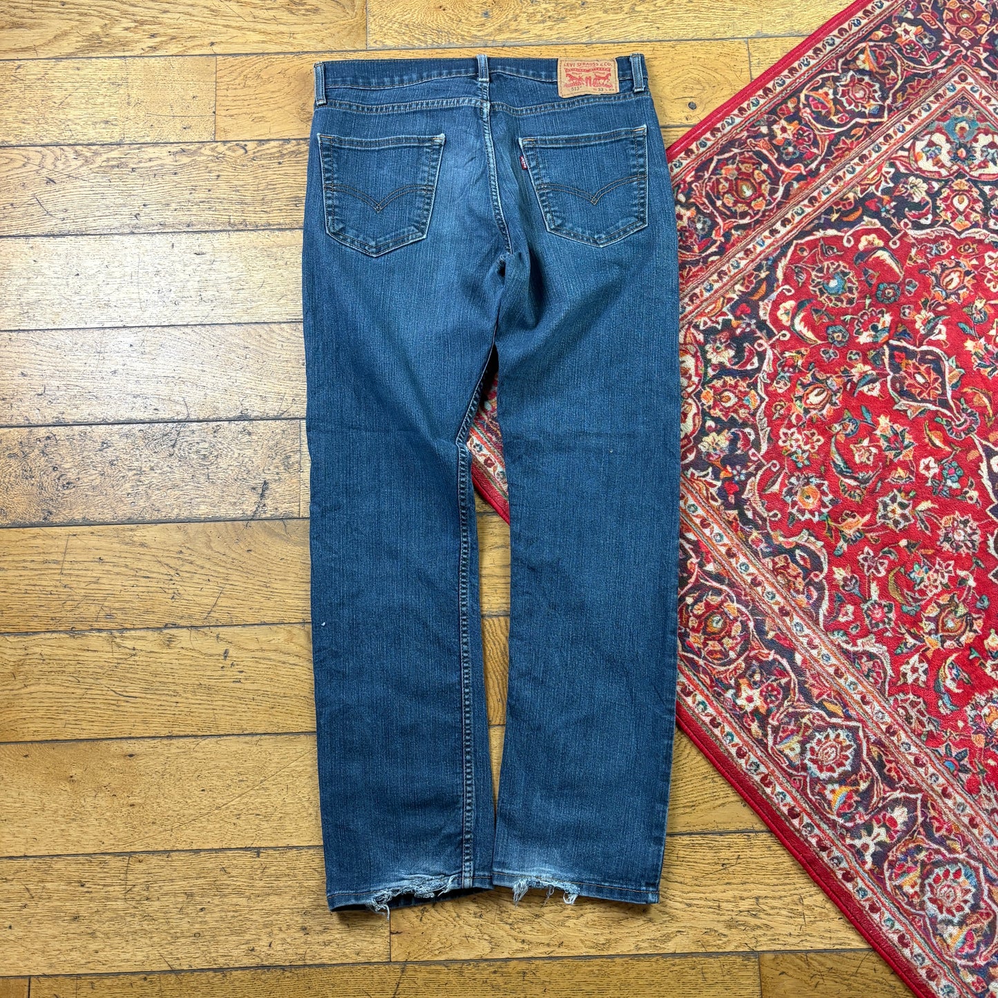 Vintage Levis 513 Straight Blue Denim Jeans - 34