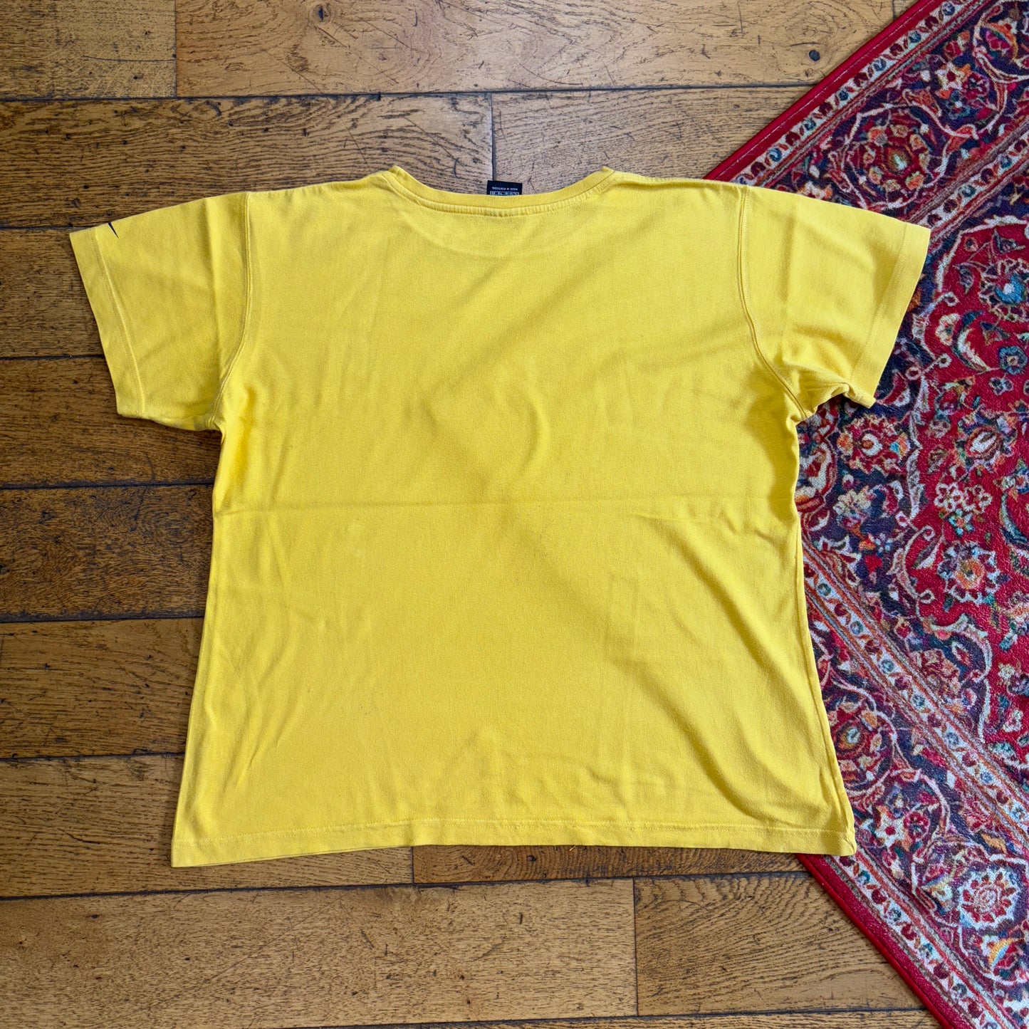 Vintage Nike 00s Y2K Womens Running Yellow Graphic T-Shirt - XL
