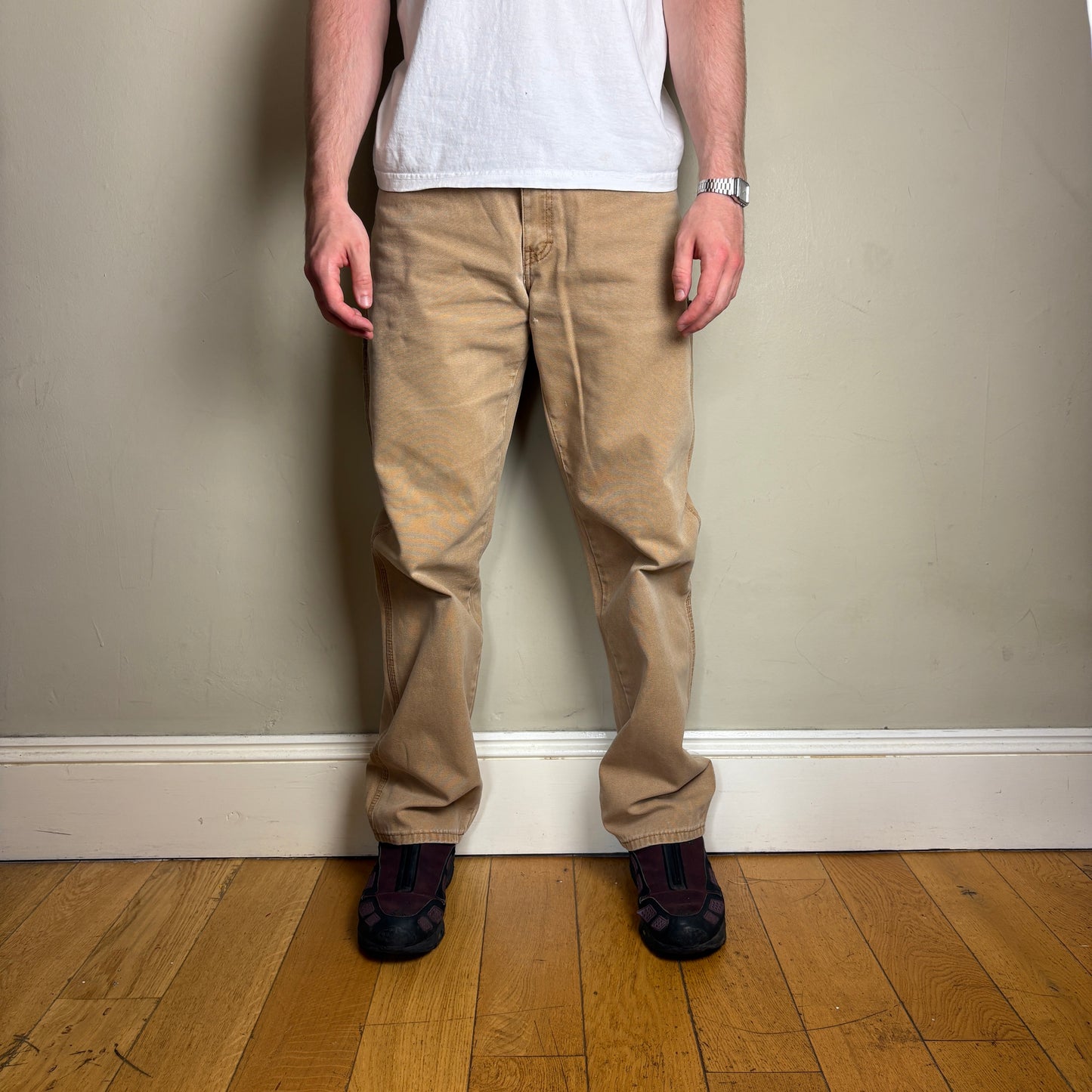 Vintage Dickies Brown Workwear Carpenter Baggy Trousers - 34L