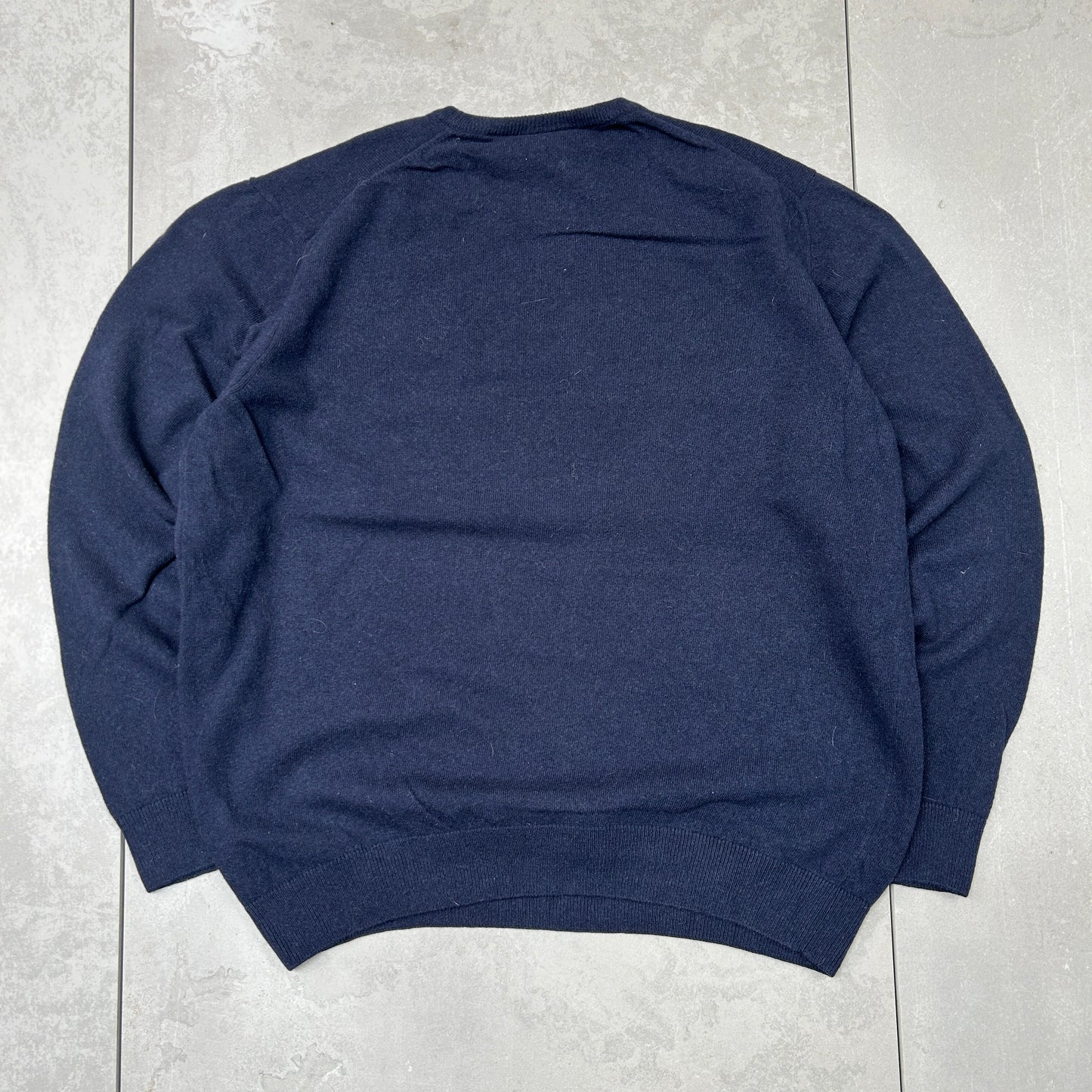 Vintage Lacoste Navy Embroidered Knit Jumper - XL