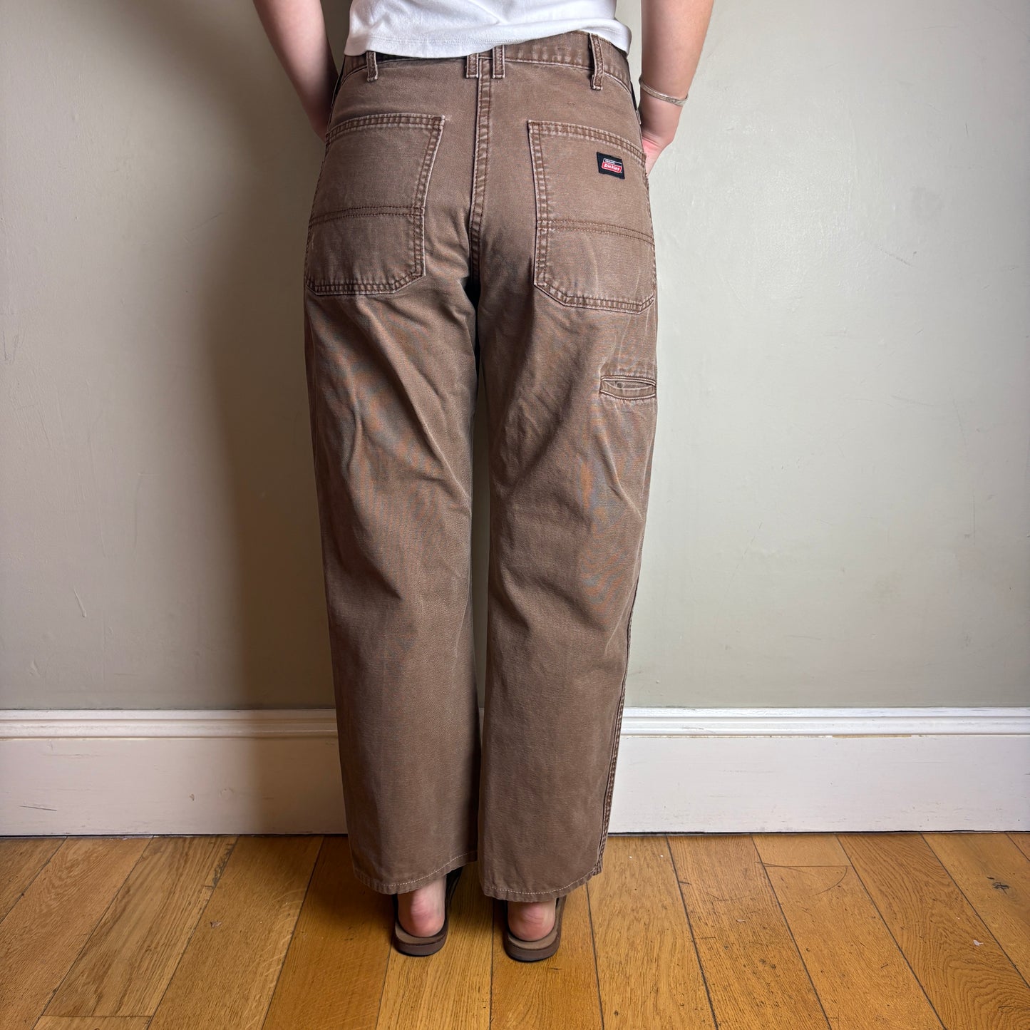 Vintage Dickies Brown Workwear Carpenter Baggy Trousers - 32S