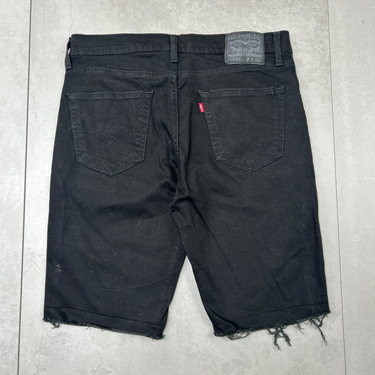 Vintage Levis 511 Slim Black Denim Shorts - 34