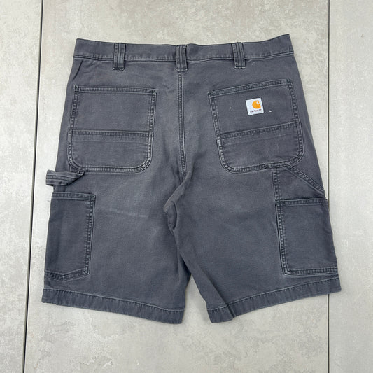 Vintage Carhartt Workwear Baggy Grey Carpenter Shorts - 36