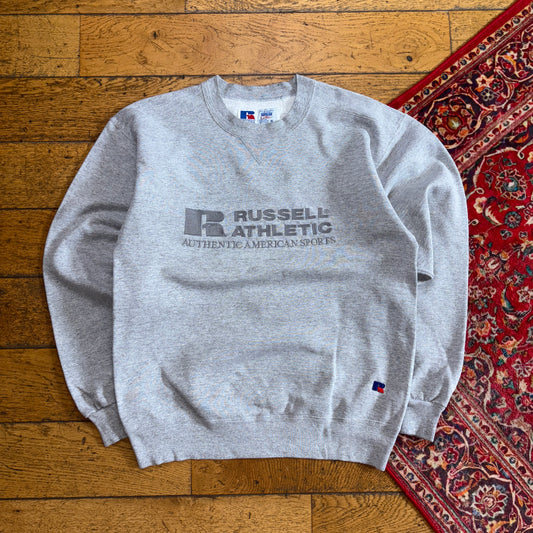 Vintage Russell Athletic Grey Embroidered Sweatshirt - S