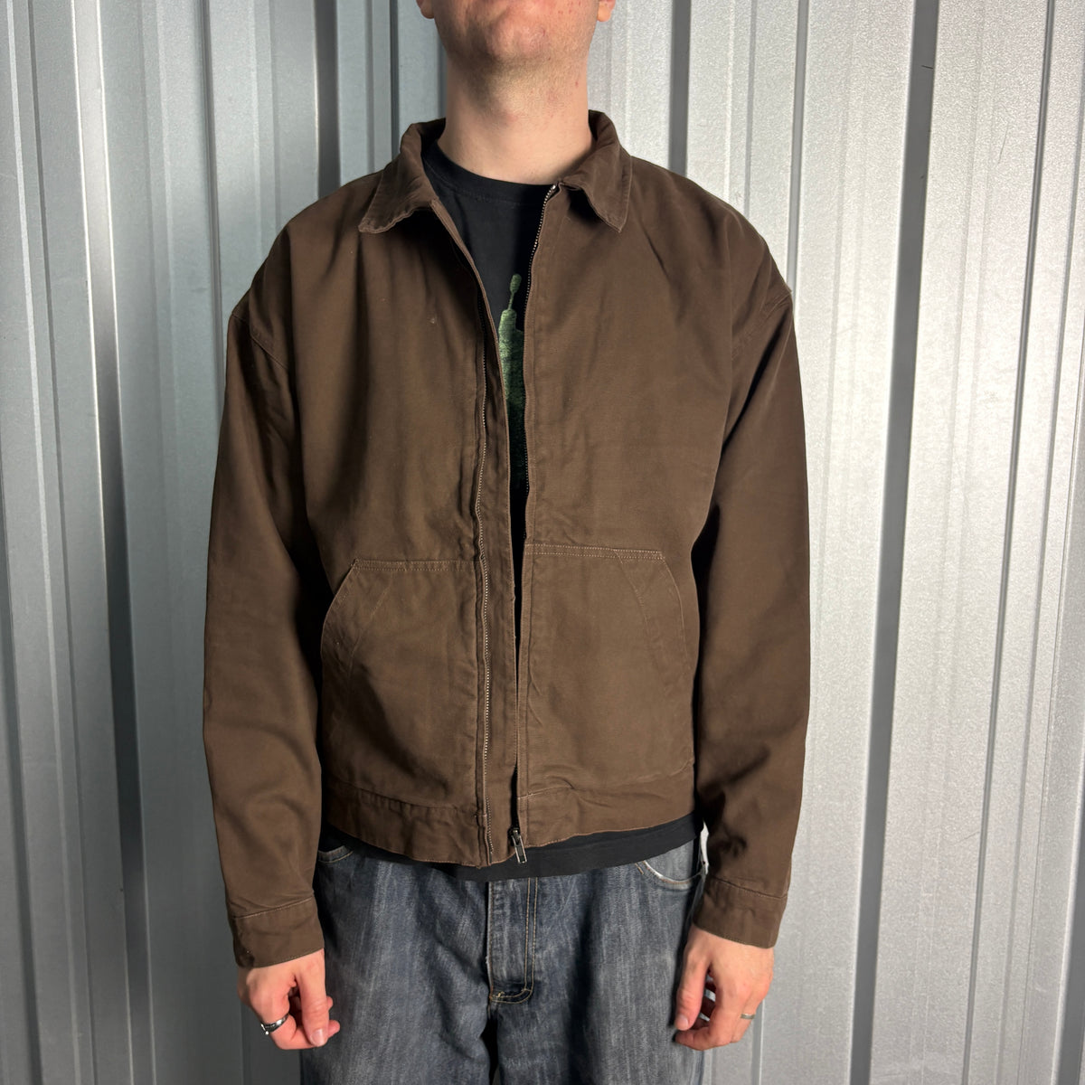 Brown Sampson and Taylor Bronze Snakeshop Boxy Detroit Workwear Jacket - M