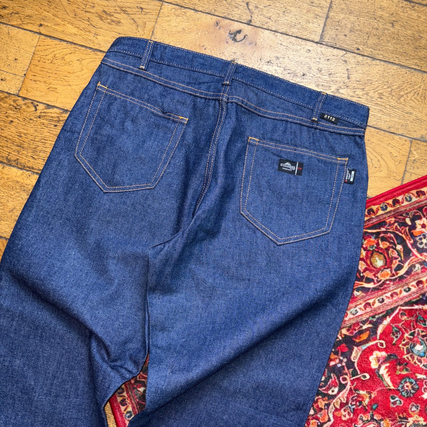 Vintage Blue Workwear Y2K Hip Hop Baggy Jeans - 38L