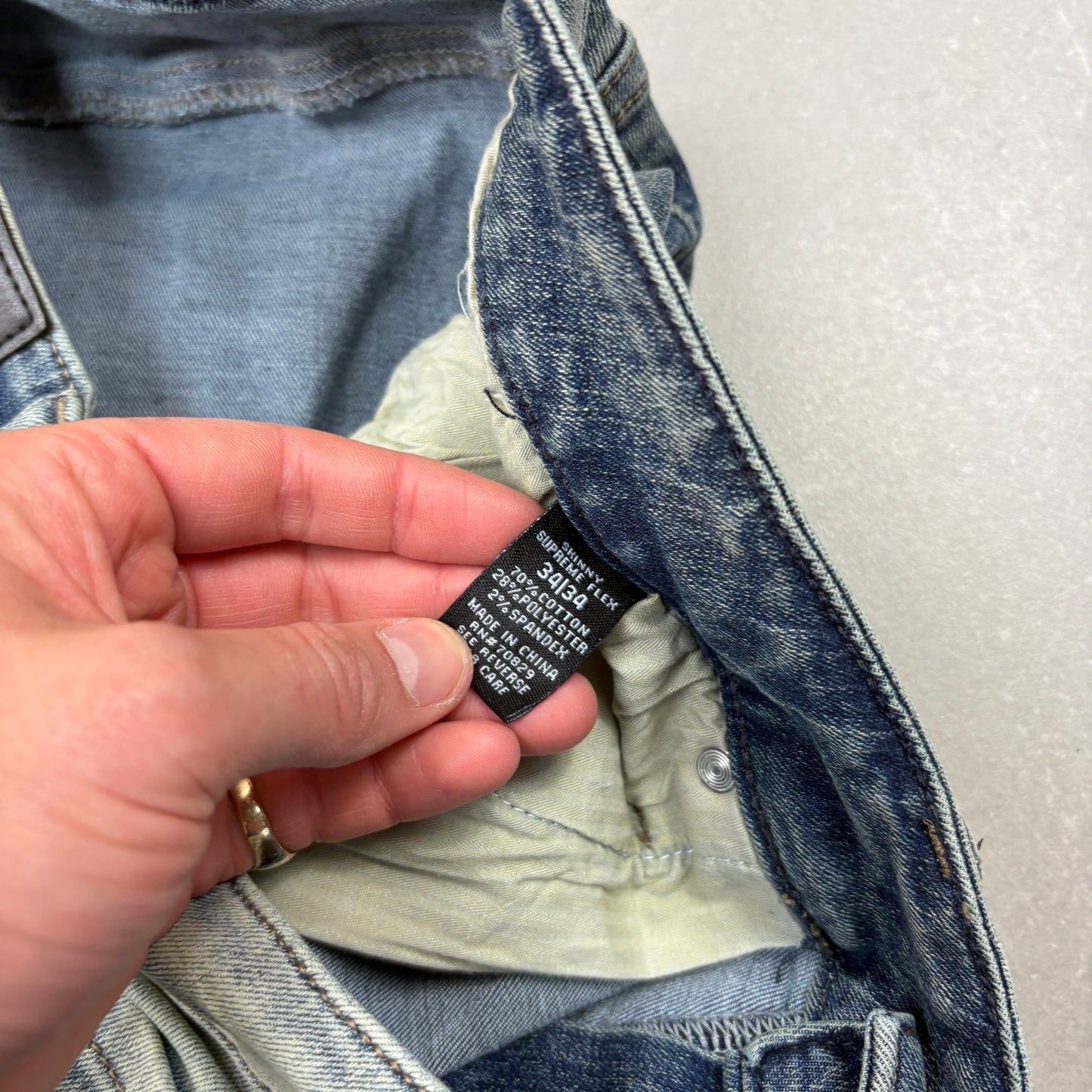 Vintage Hip Hop Skinny Blue Jeans - 36