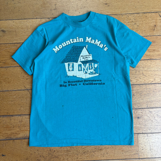 Vintage 90s Blue Single Stitch Graphic T-Shirt - S