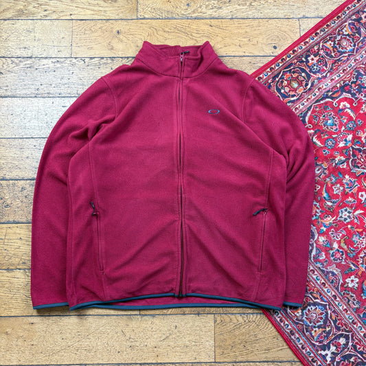 Oakley Red Burgundy Fleece Embroidered Sweatshirt - XL