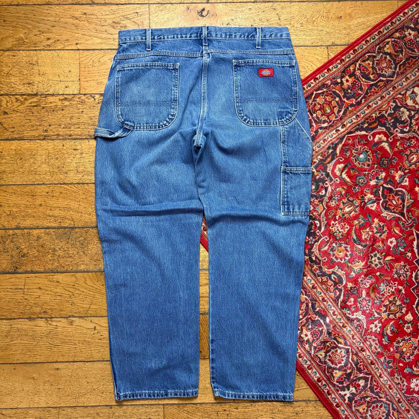 Vintage Dickies Workwear Carpenter Baggy Blue Jeans - 40R