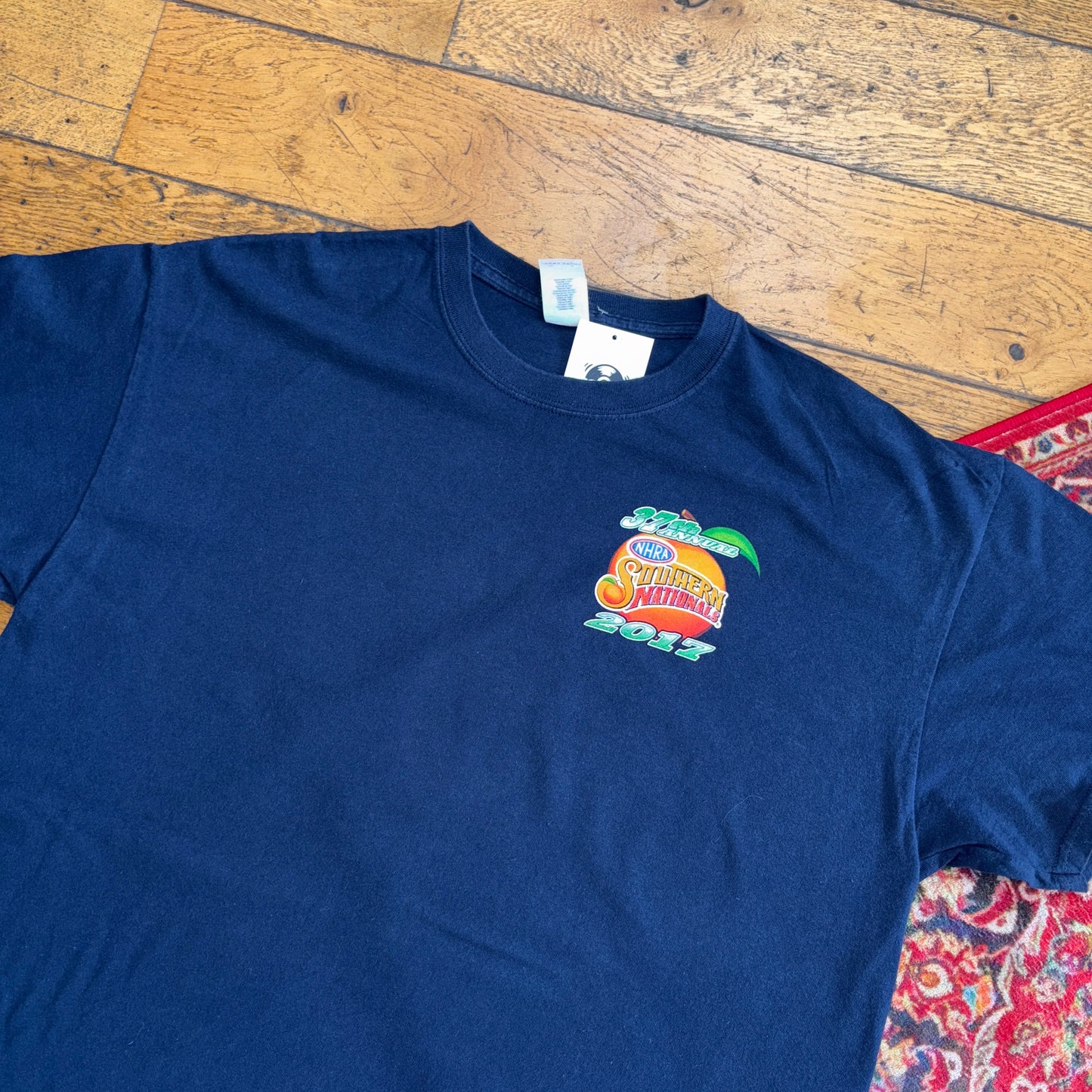 Vintage NASCAR Navy Racing Graphic T-Shirt - XL