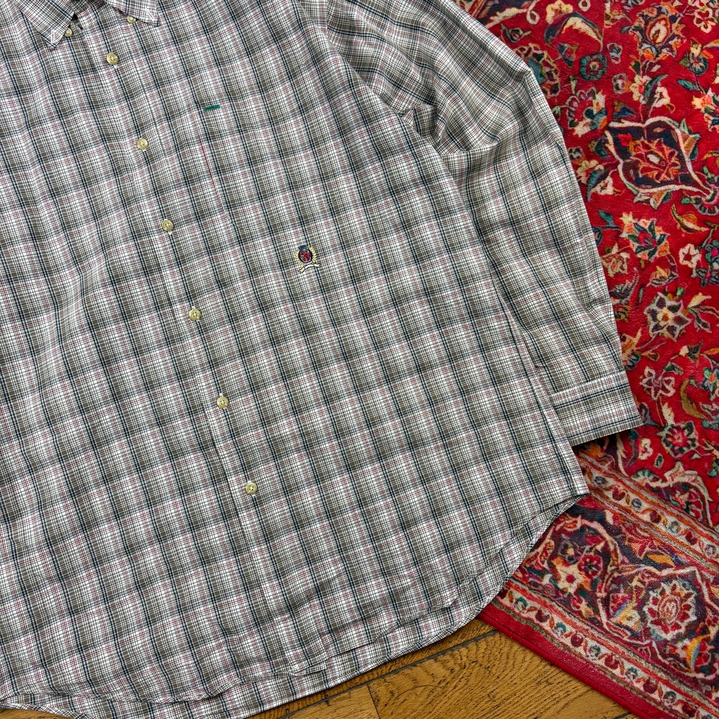 Vintage Tommy Hilfiger Grey Crest Embroidered Shirt - L