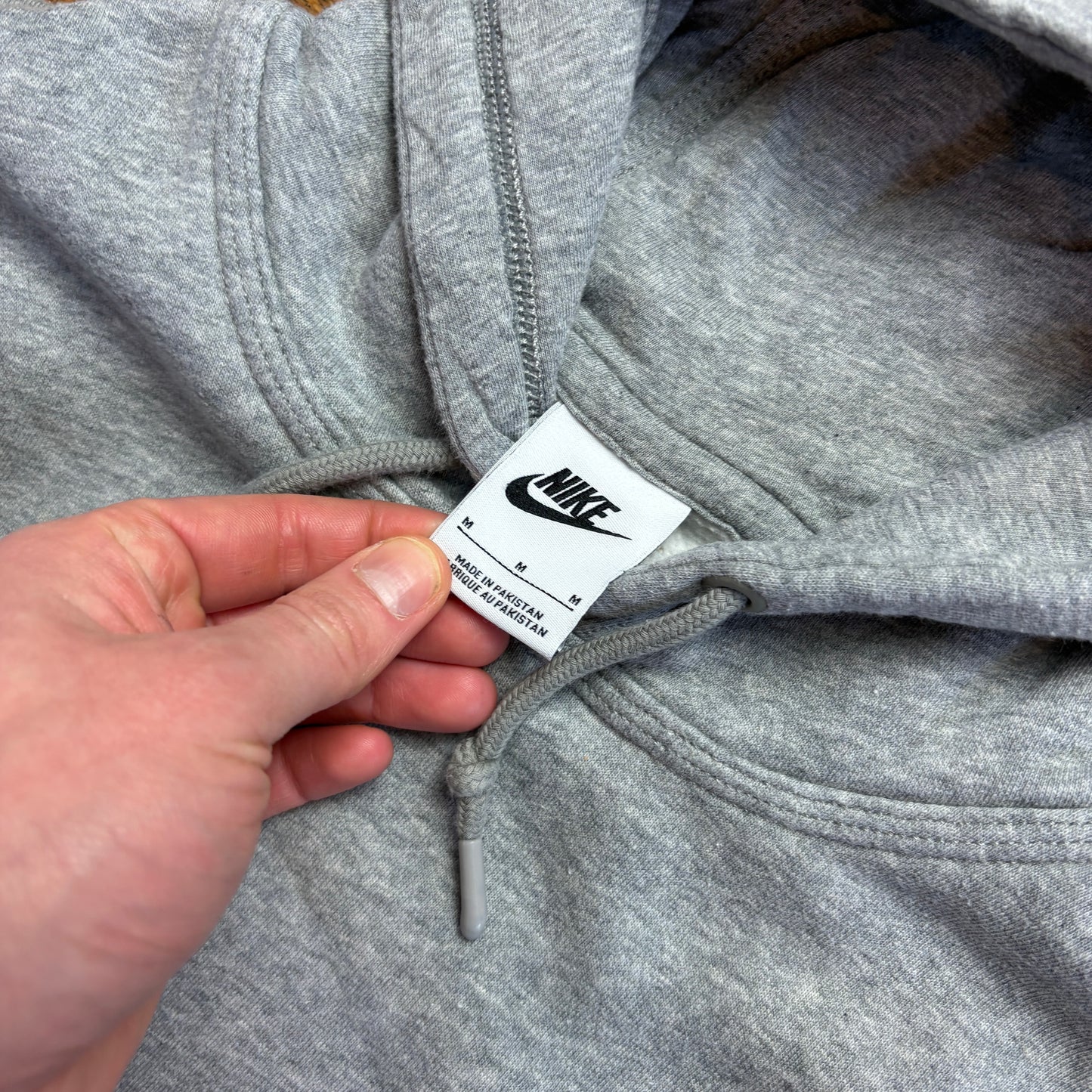 Vintage Nike Swoosh Grey Hoodie Embroidered Sweatshirt - S
