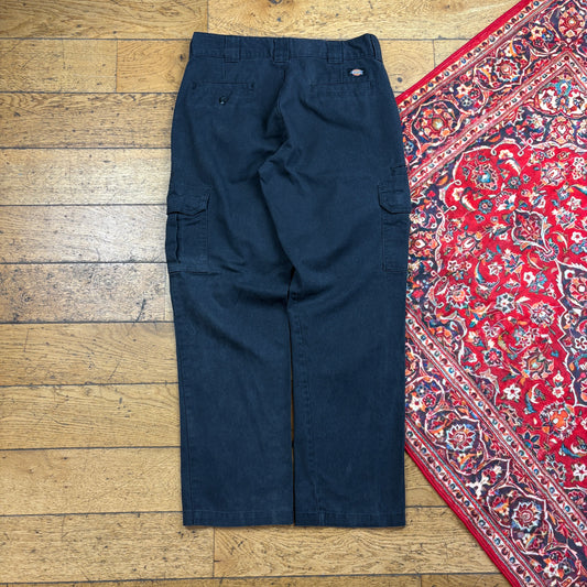 Vintage Dickies 874 Black Cargo Skate Baggy Trousers - 32