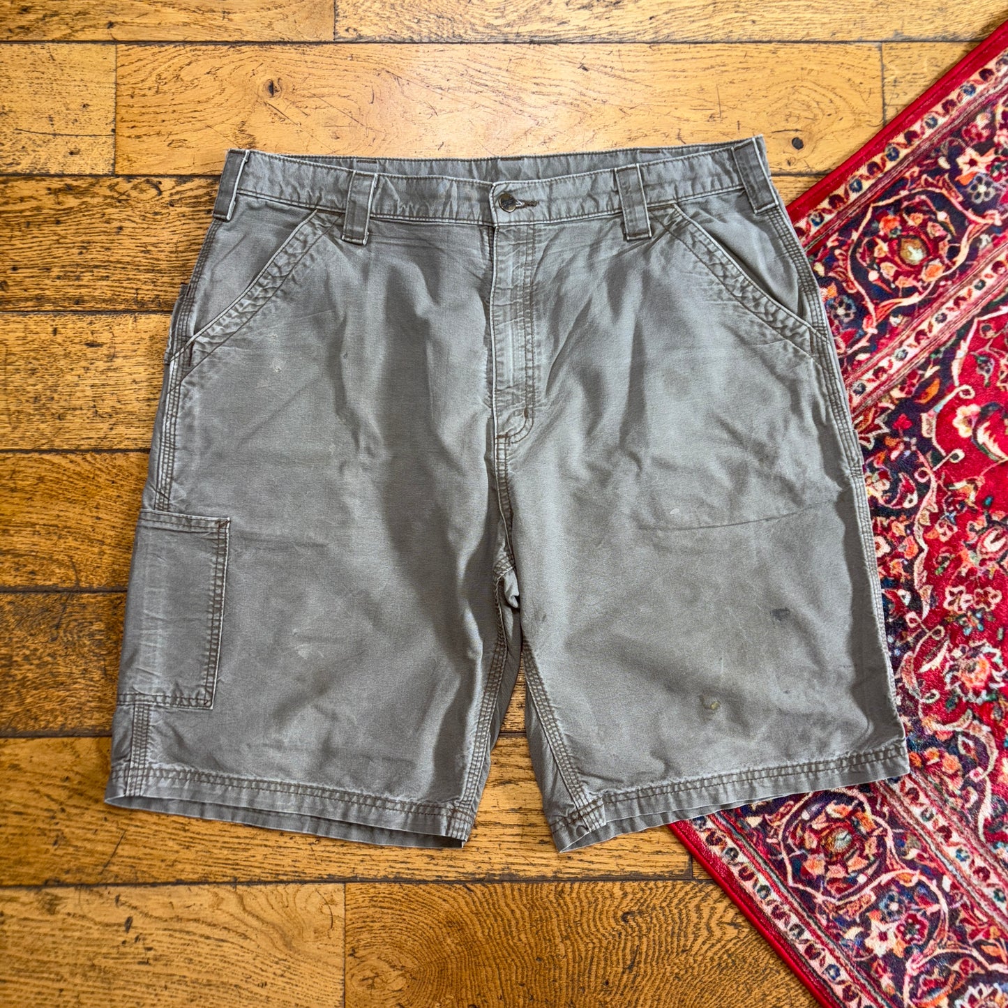 Vintage Carhartt Brown Workwear Baggy Carpenter Shorts - 38