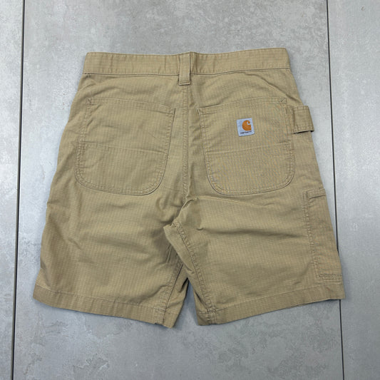 Vintage Carhartt Workwear Baggy Brown Cream Carpenter Shorts - 31