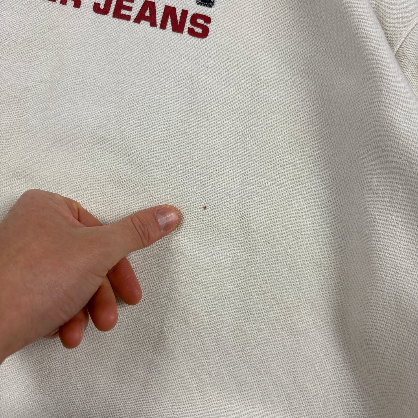 Vintage Tommy Hilfiger White Embroidered Sweatshirt - L