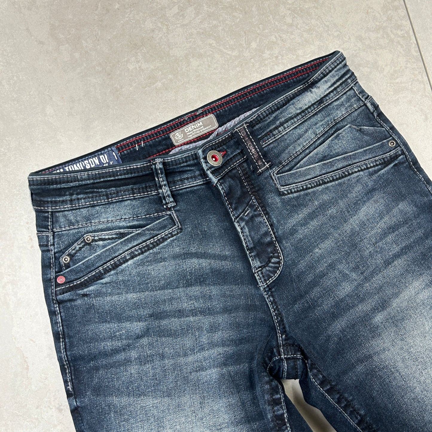 Vintage Embroidered Hip Hop Baggy Blue Jeans - 33