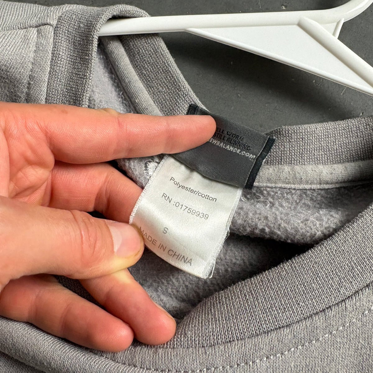 Vintage New Balance Grey Embroidered Sweatshirt - S