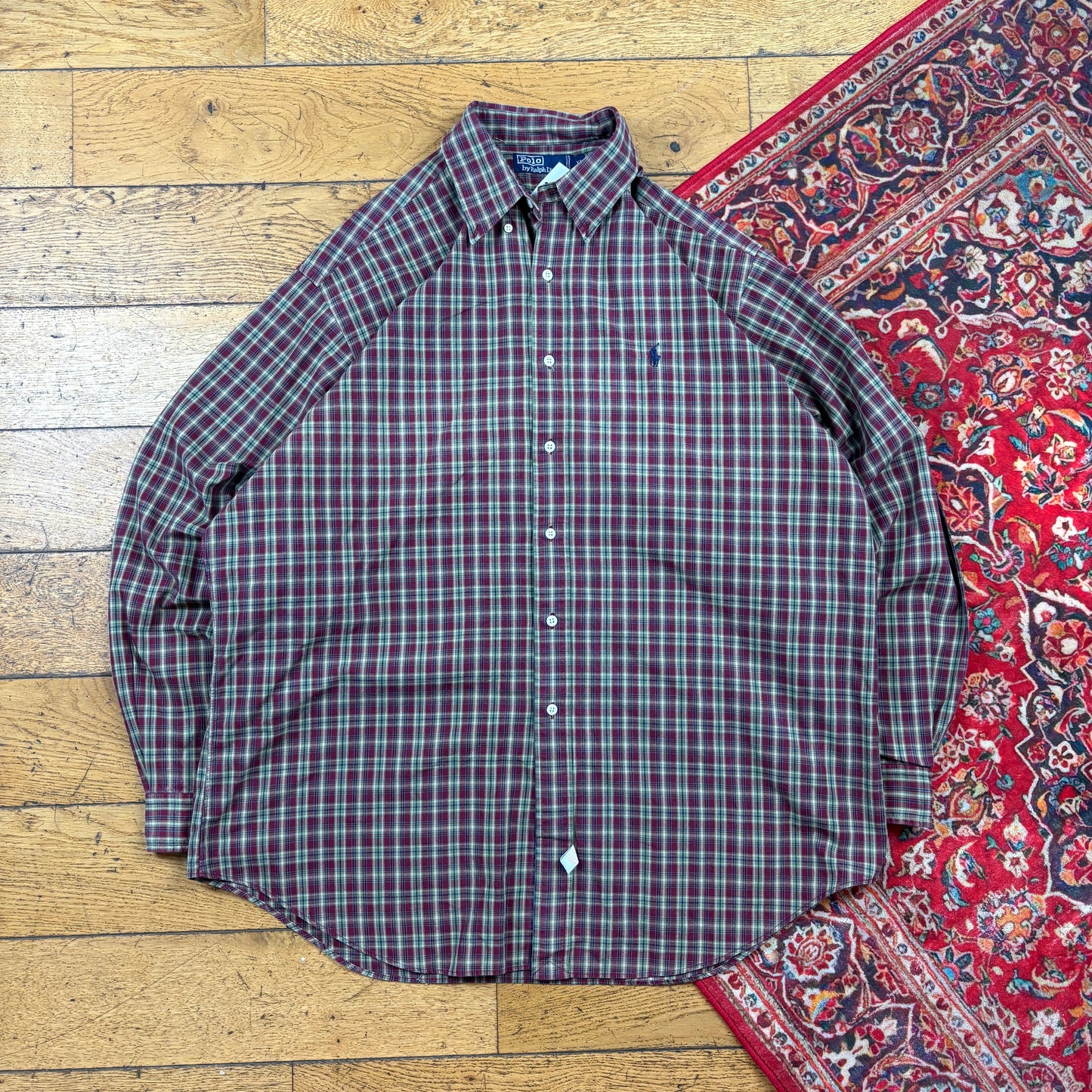 Vintage Ralph Lauren Burgundy Embroidered Shirt - XL