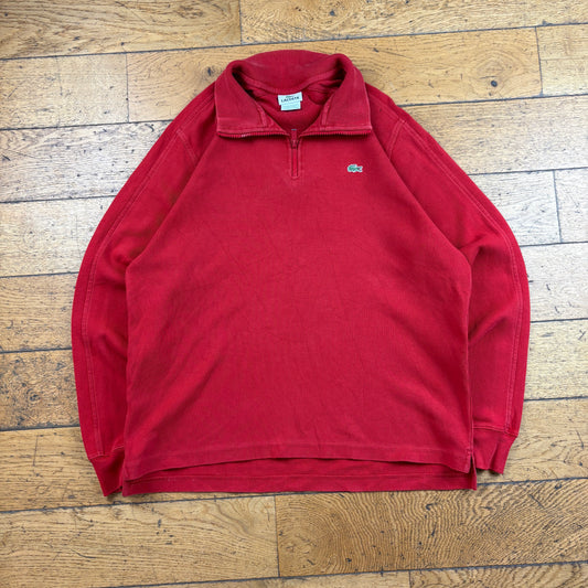 Vintage Lacoste Red Embroidered Sweatshirt - L