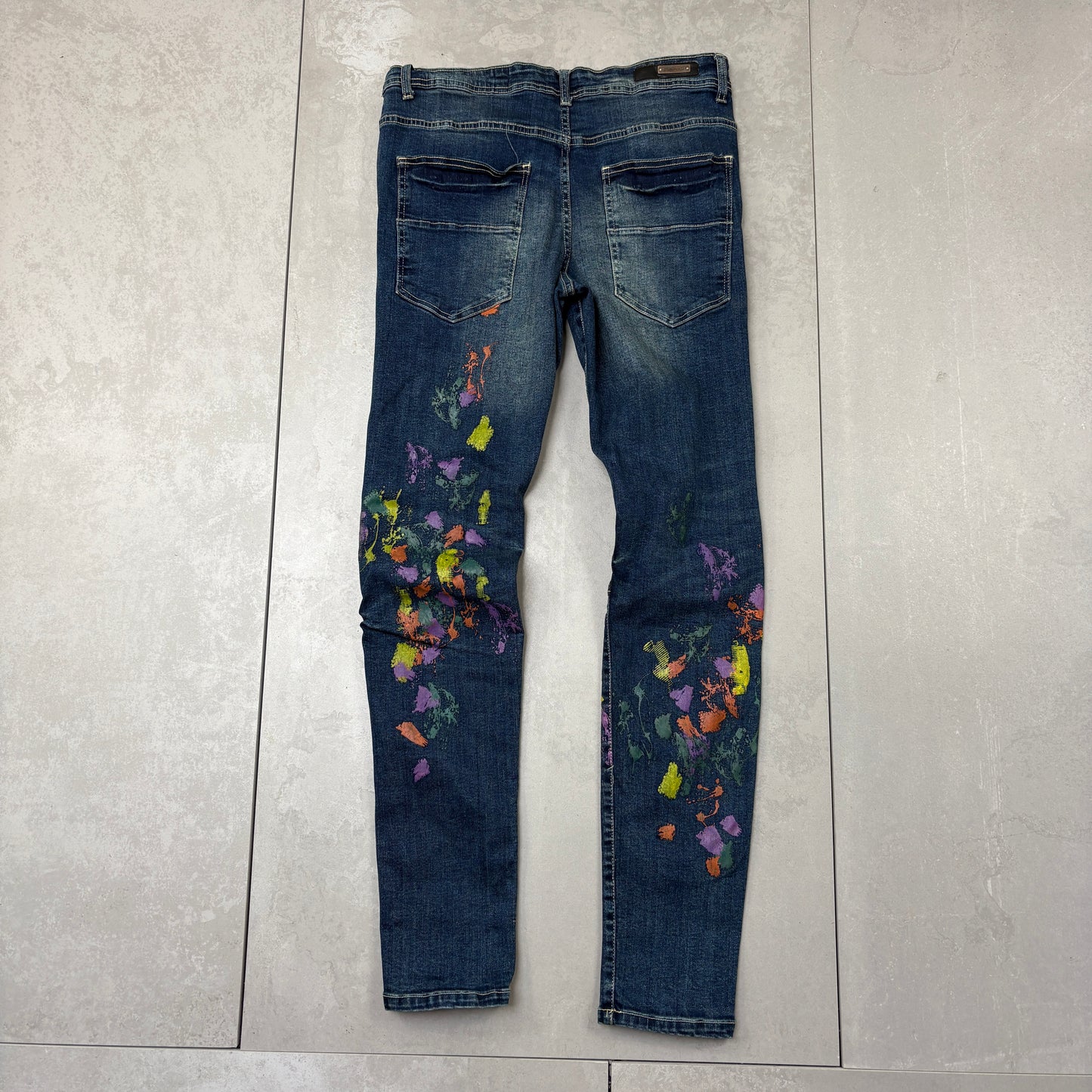 Vintage Skinny Blue Distressed Hip Hop Jeans - 32