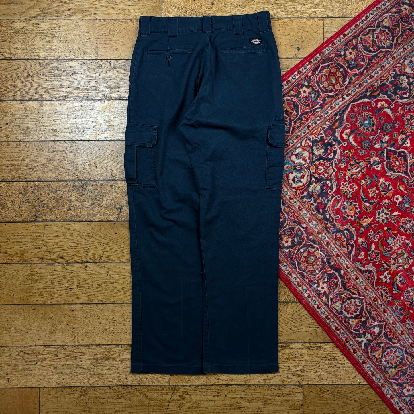 Vintage Dickies 874 Black Baggy Cargo Skate Chino Trousers - 32