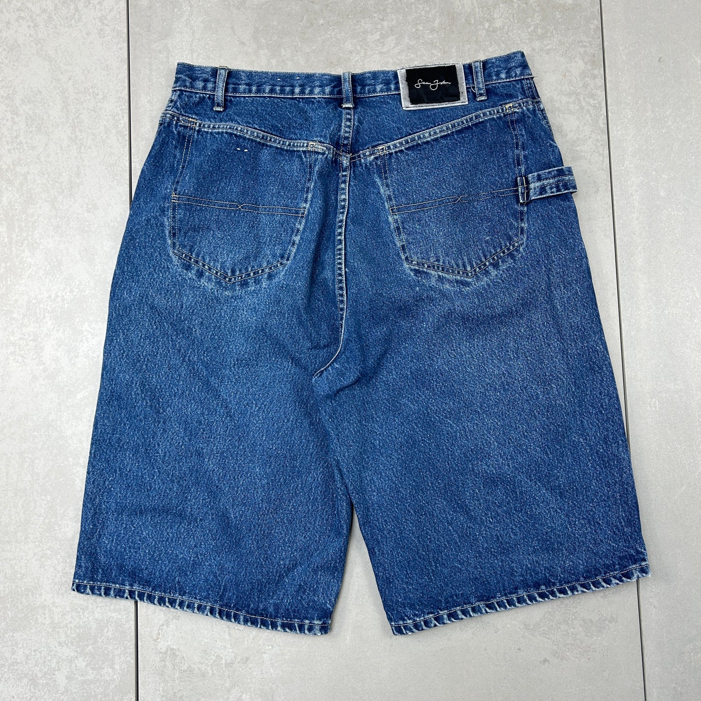Vintage Embroidered Hip Hop Baggy Blue Shorts Jorts - 34