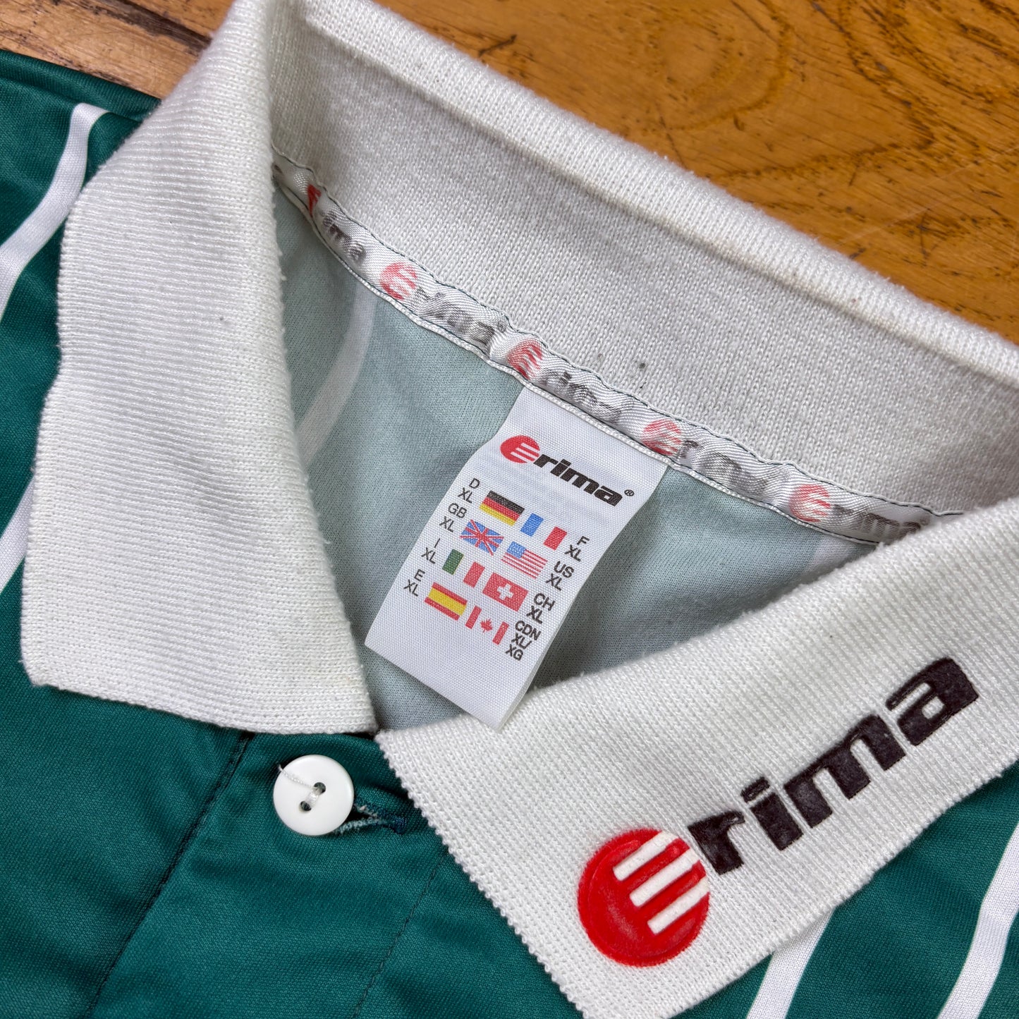 Vintage Erima Green Football Polo T Shirt - XL
