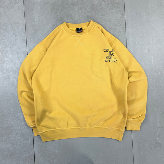 Vintage 00s Quiksilver Yellow Surfwear Sweatshirt - L