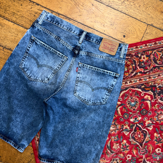 Vintage Levis 569 Blue Baggy Denim Shorts - 33