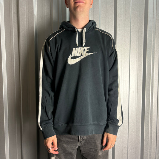 Vintage Nike Black Y2K 00s Embroidered Hoodie Sweatshirt - XL