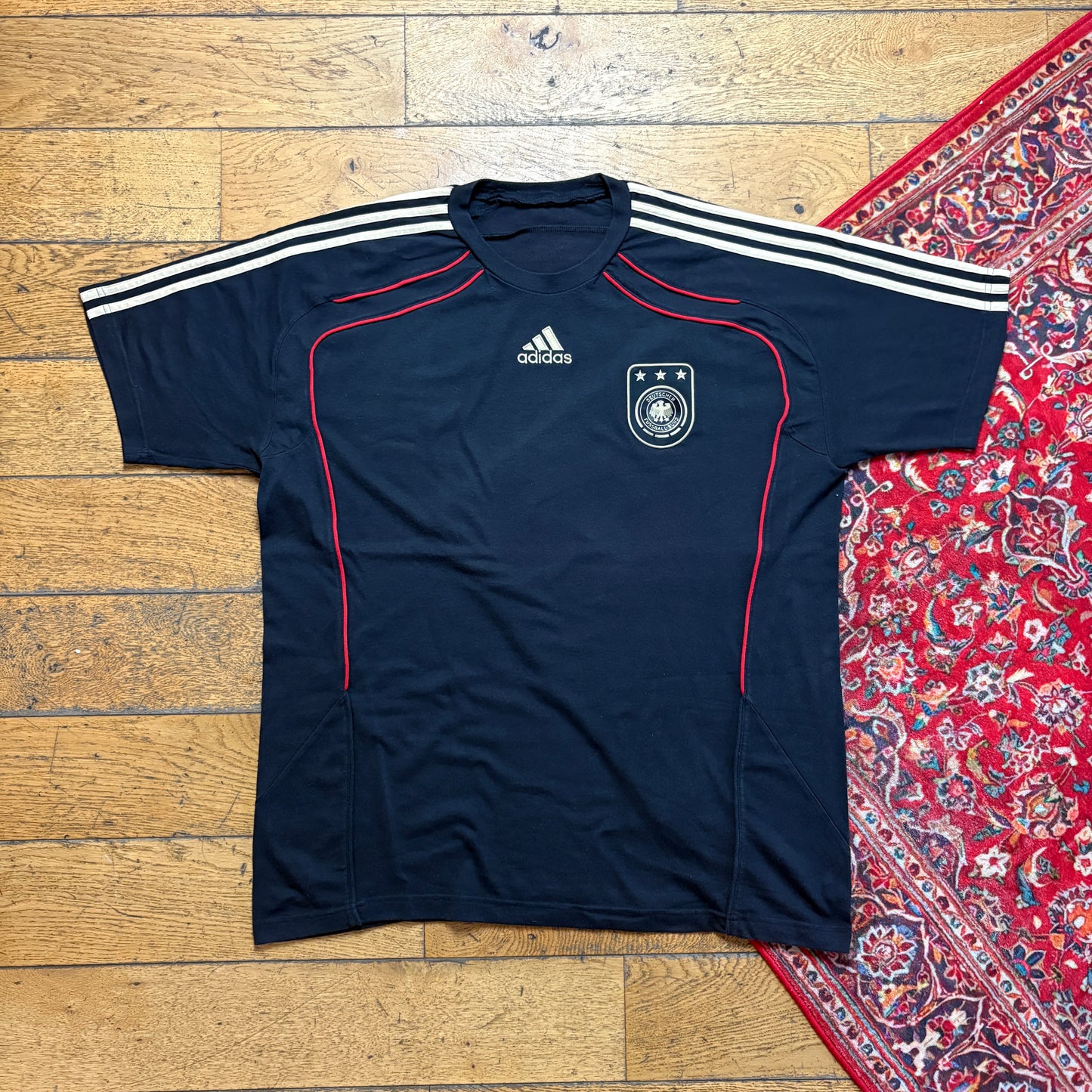 Vintage Adidas Germany Black Football Graphic T-Shirt - XL