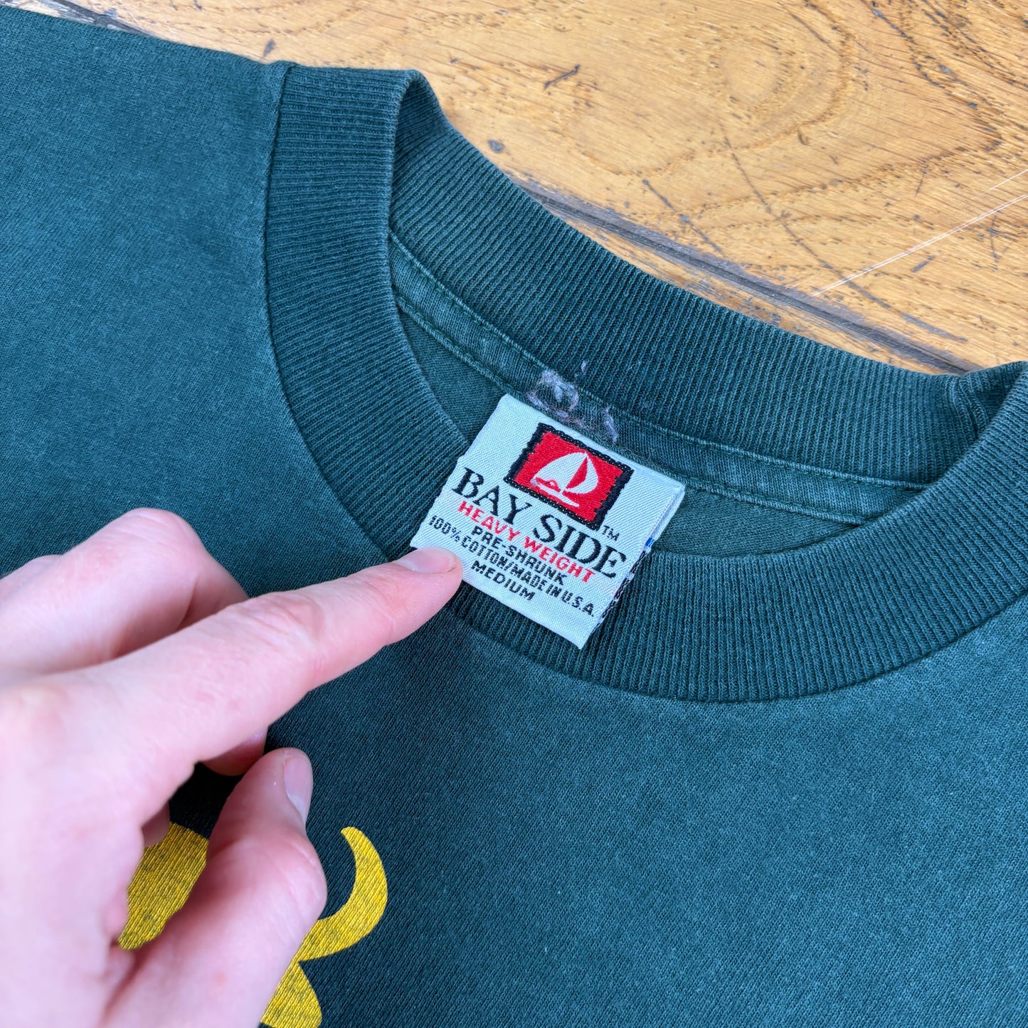 Vintage Funny Green Bull Graphic T-Shirt - S