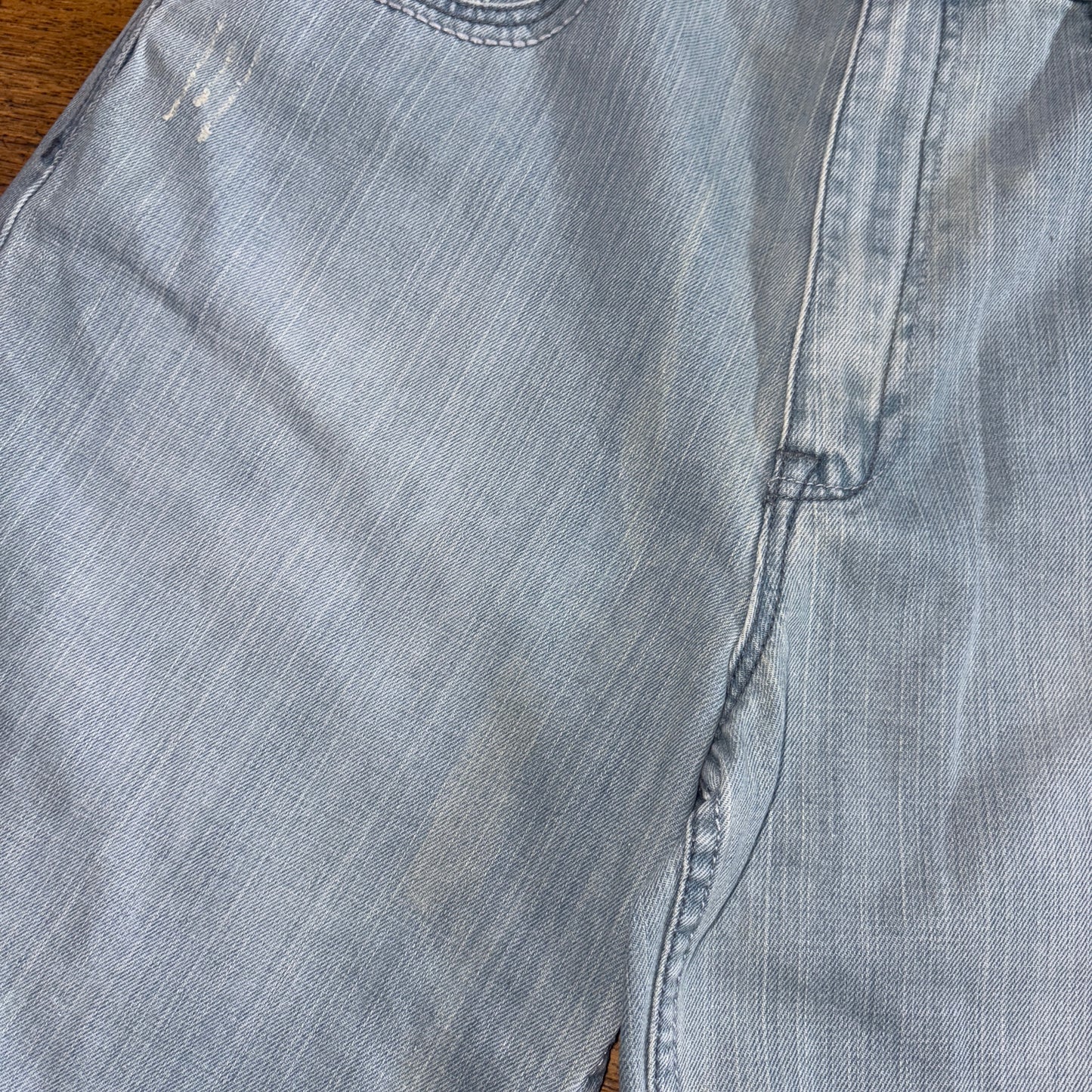Vintage Route 66 Blue Embroidered Y2K Hip Hop Baggy Jeans Shorts Jorts - 38