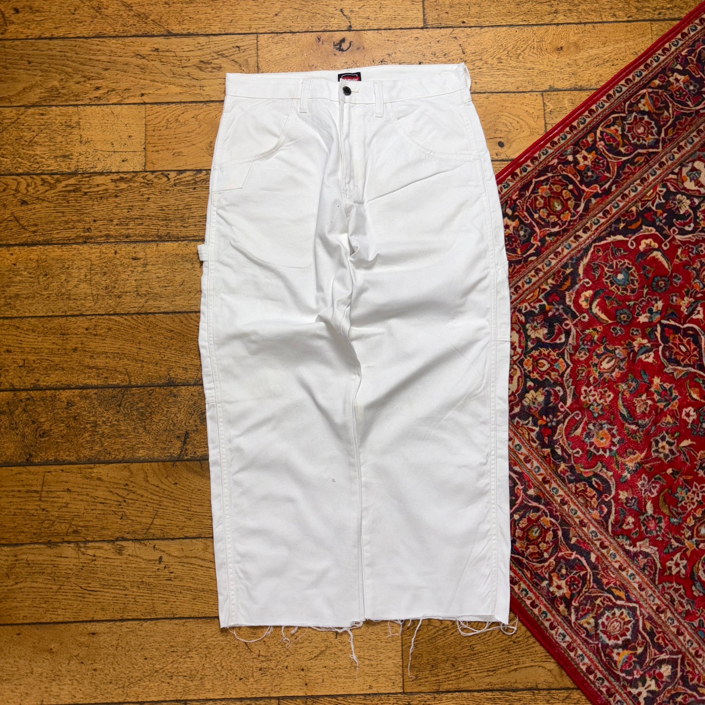 Vintage Wrangler White Carpenter Workwear Baggy Trousers - 33S