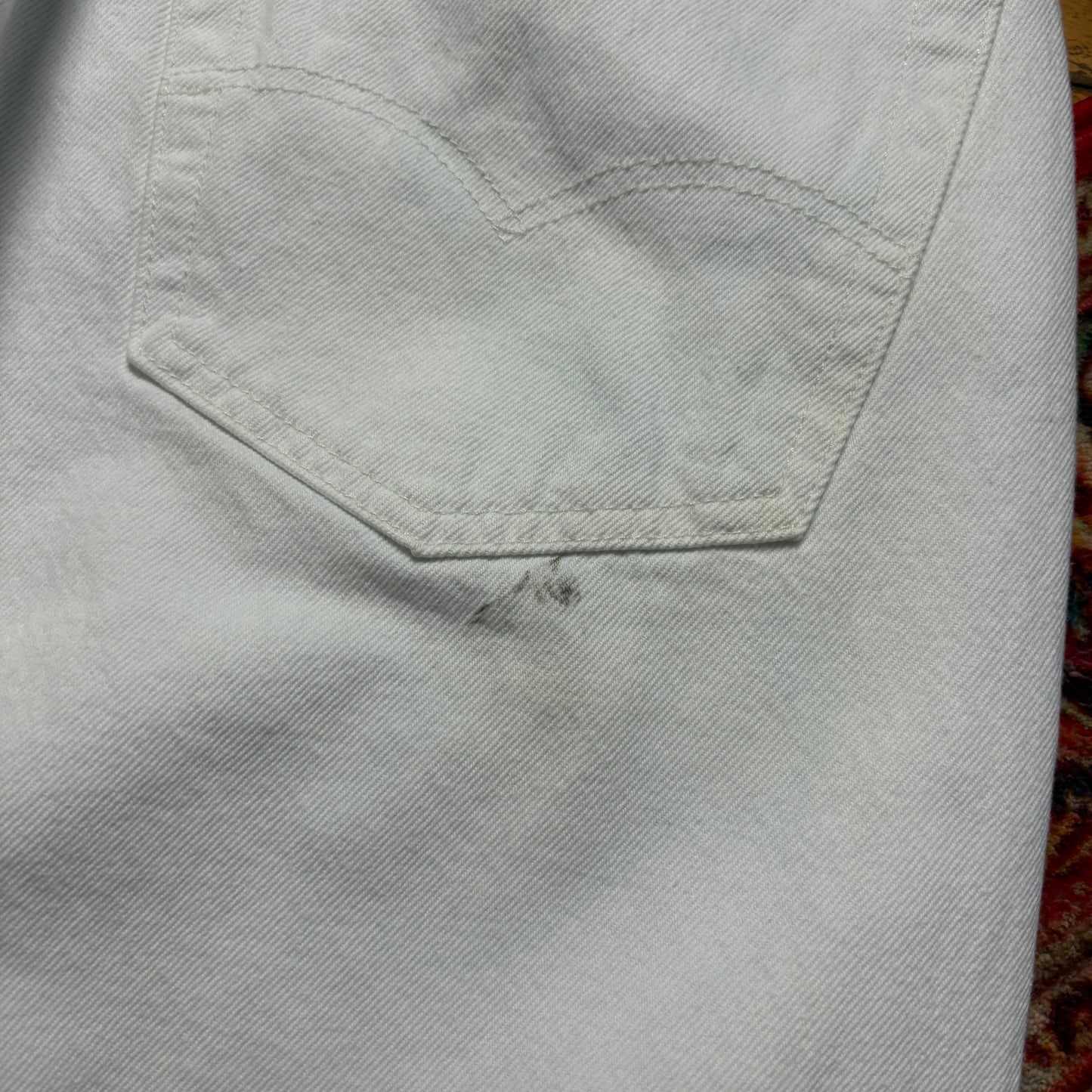 Vintage Levis 501 Straight White Denim Jeans - 36L