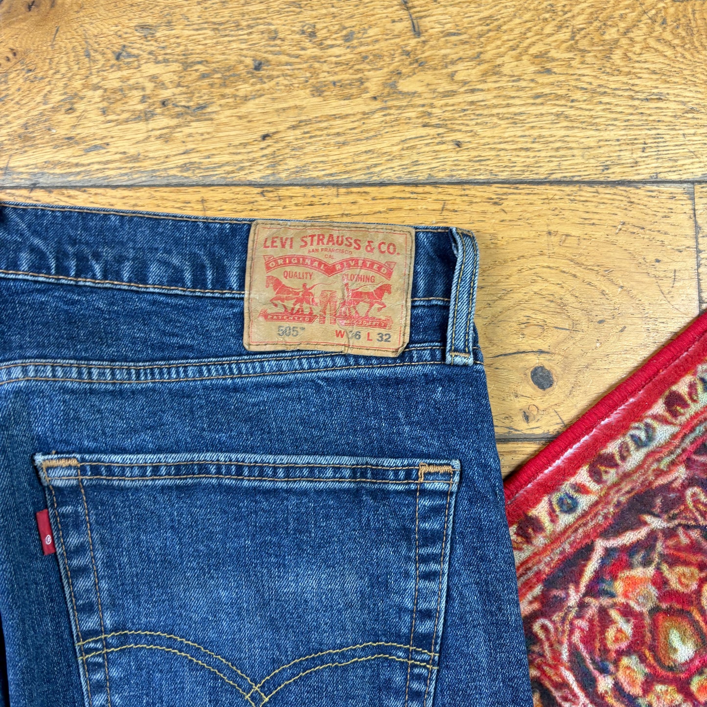 Vintage Levis 505 Straight Blue Denim Jeans - 36