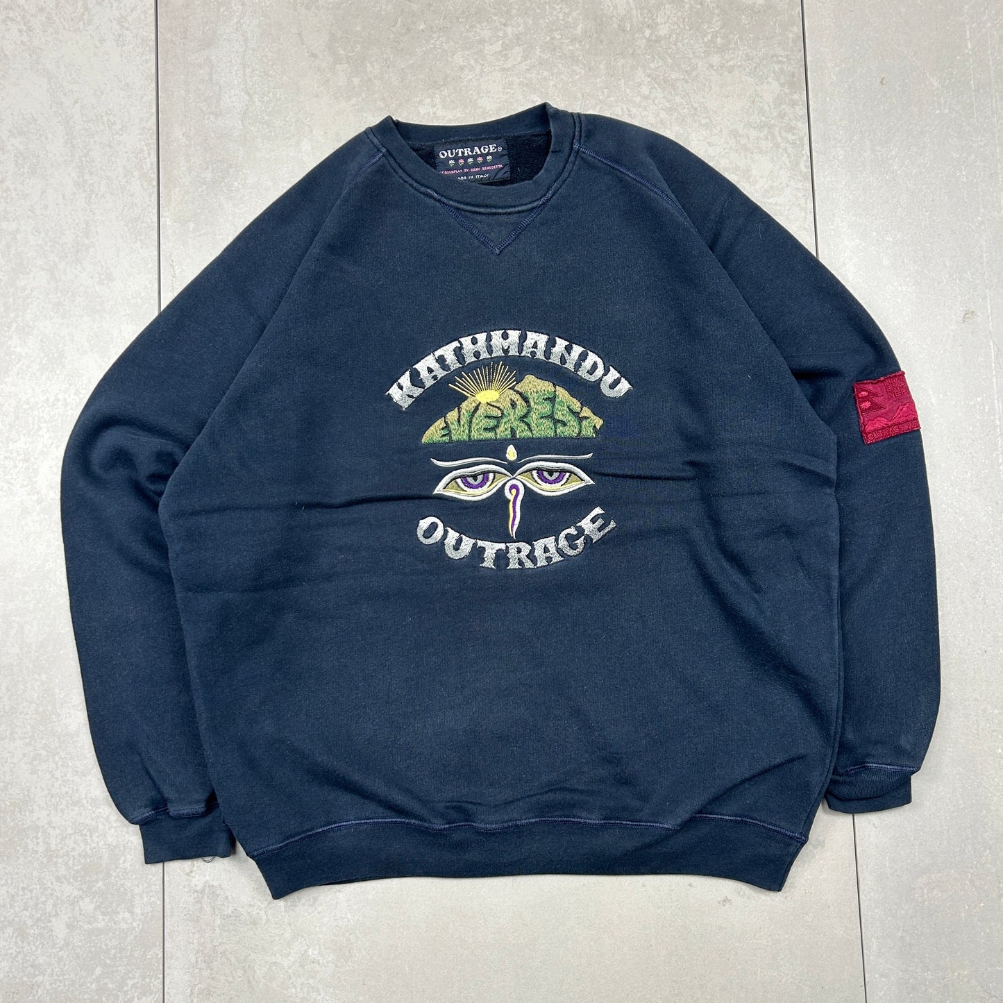 Vintage 90s Kathmandu Everest Embroidered navy Sweatshirt - L