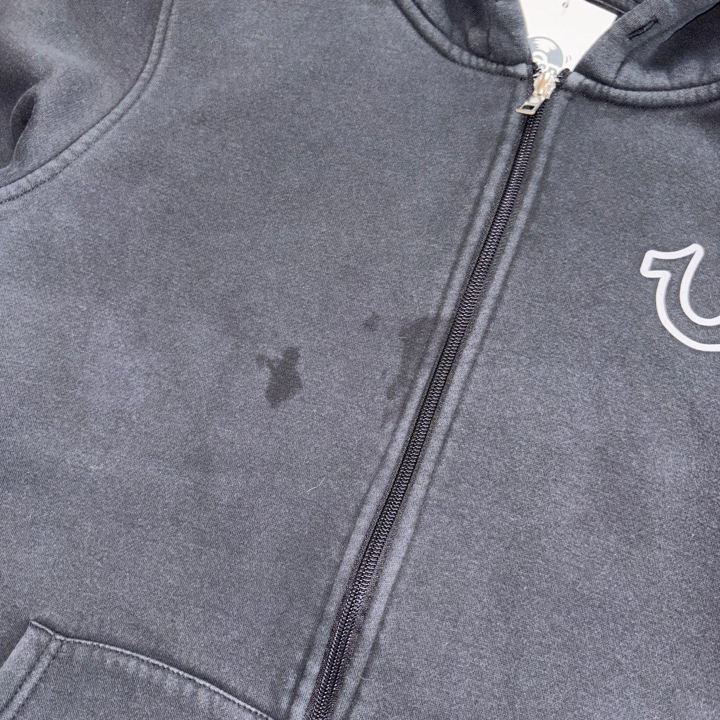 Vintage True Religion Black Zip Hoodie Sweatshirt - S