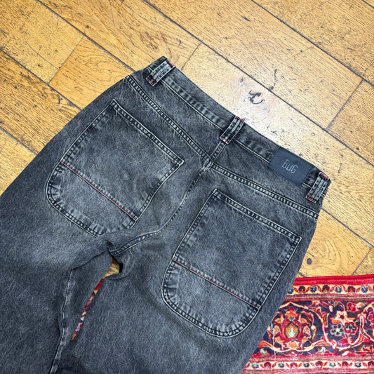 Vintage BDG Urban Outfiters Black Embroidered Y2K Hip Hop Baggy Jeans - 32S