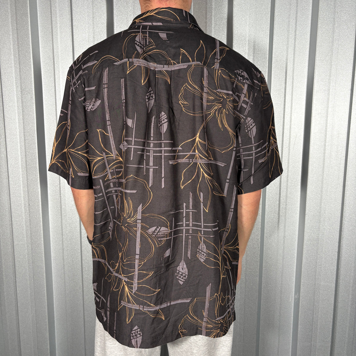 Quiksilver Grey Surfwear Pattern Short Sleeve Shirt - XL