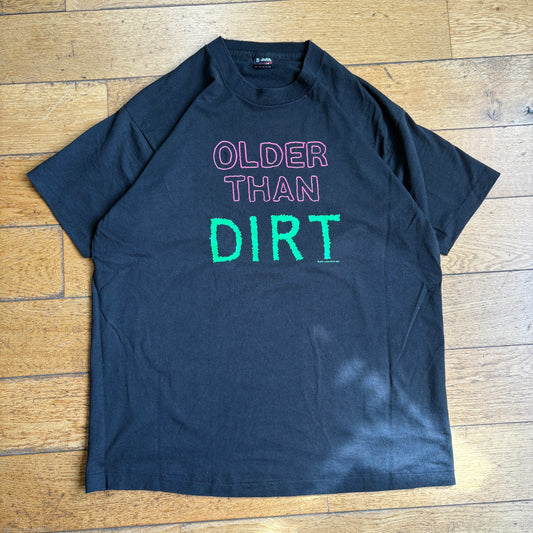 Vintage 1991 Funny Slogan Single Stitch Black Graphic T-Shirt - XL