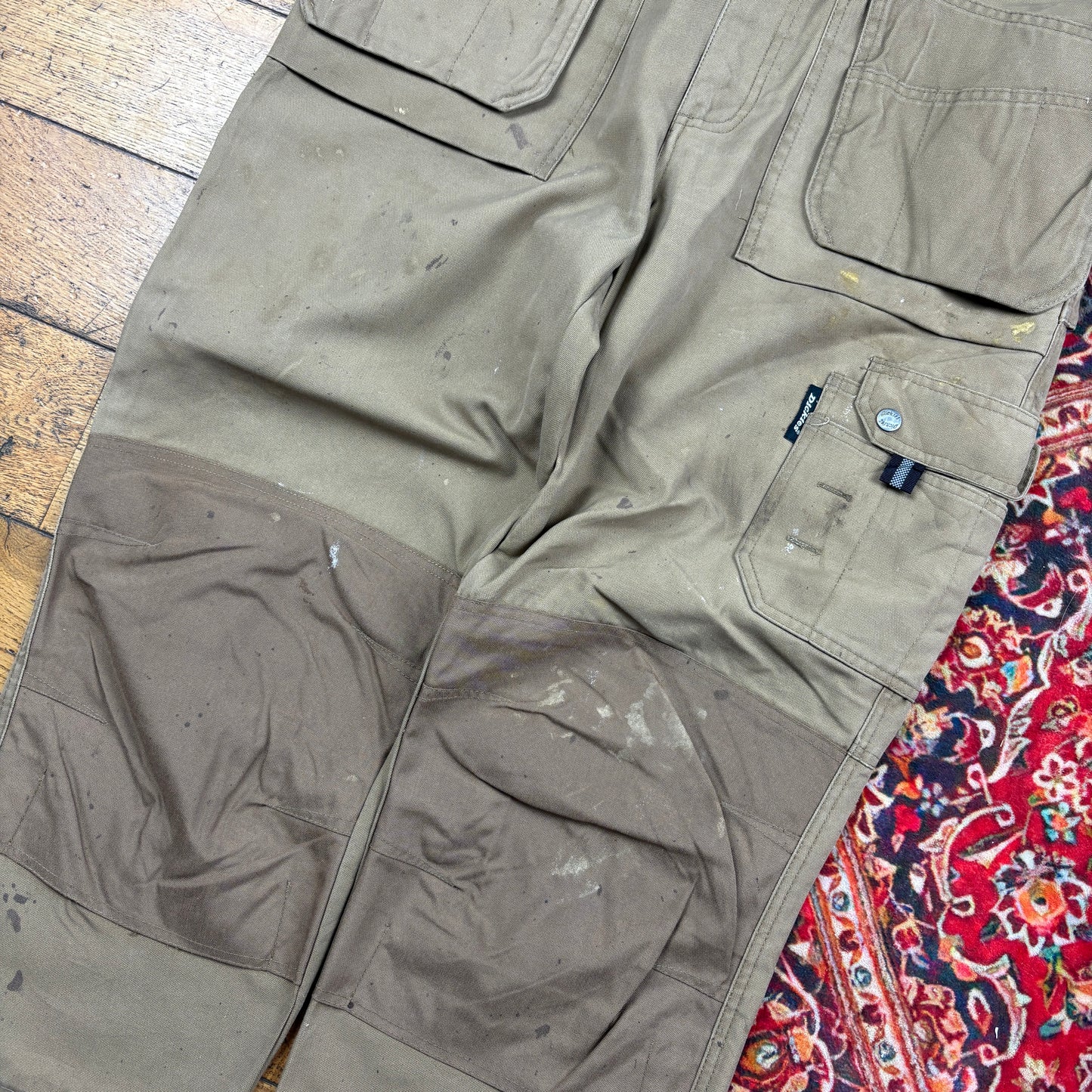 Vintage Dickies Brown Workwear Carpenter Baggy Trousers - 38